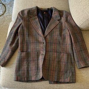 Vintage Liz Sport Plaid Wool-blend blazer in size 6 petite